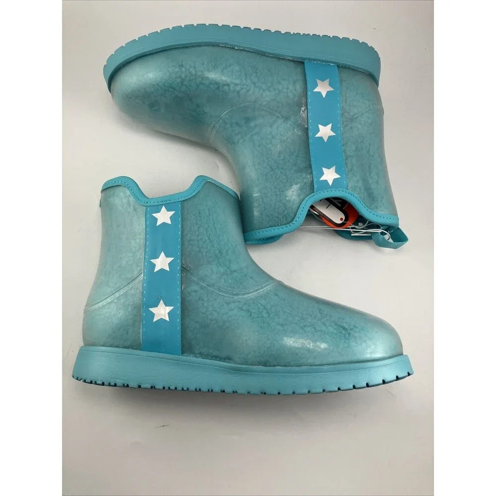 NEW Wonder Nation Girls Faux Sherpa Boots Blue Winter boots KIDS - Size 6 - Picture 5 of 16